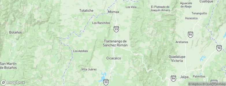 Tlaltenango de Sánchez Román, Mexico Map