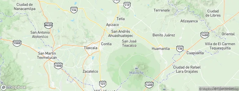 Tlaxco, Mexico Map