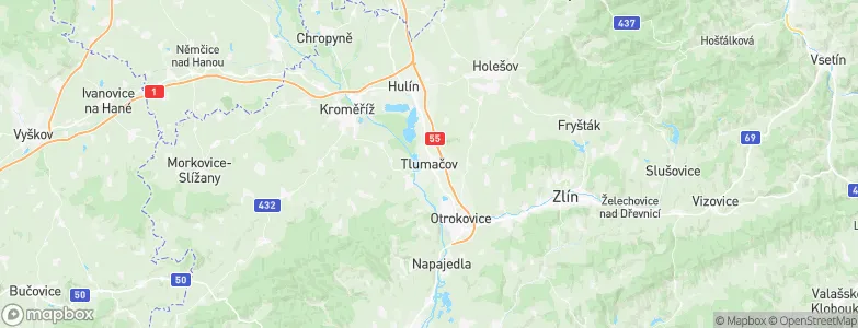 Tlumačov, Czechia Map