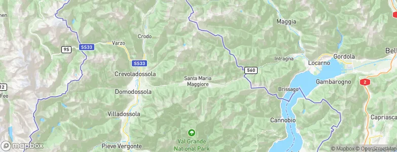 Toceno, Italy Map