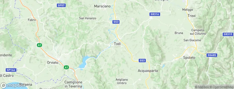 Todi, Italy Map