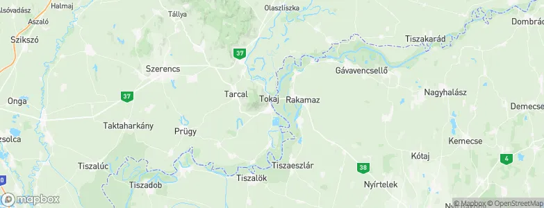 Tokaj, Hungary Map
