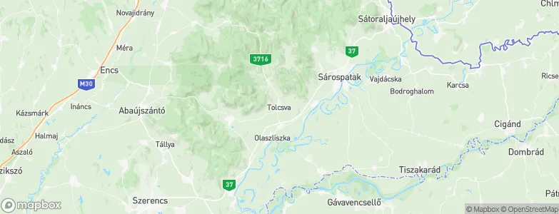 Tolcsva, Hungary Map