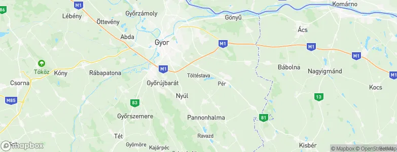 Töltéstava, Hungary Map