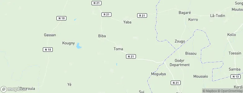 Toma, Burkina Faso Map