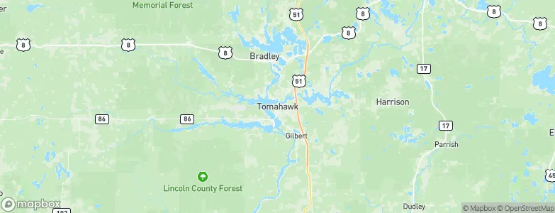 Tomahawk, United States Map