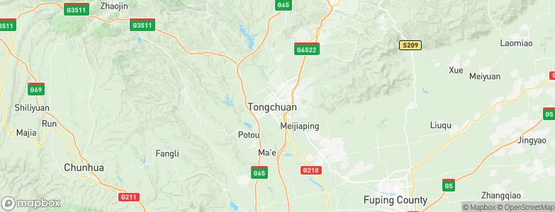 Tongchuan, China Map