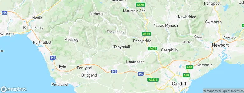 Tonyrefail, United Kingdom Map