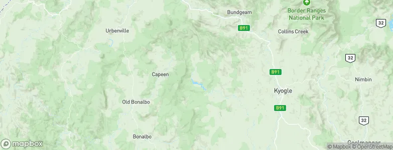 Toonumbar, Australia Map