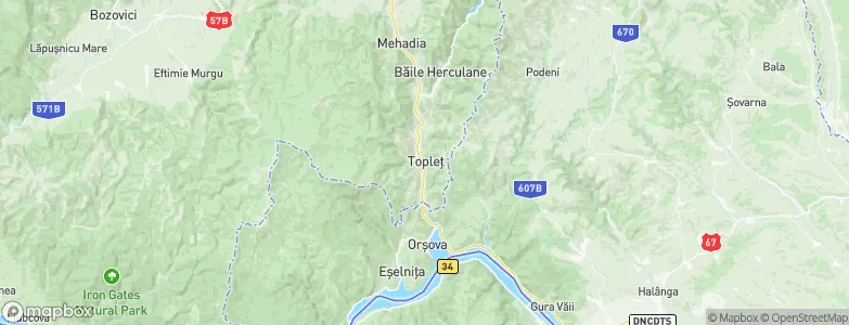 Topleţ, Romania Map