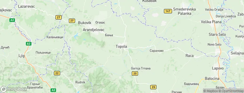 Topola, Serbia Map