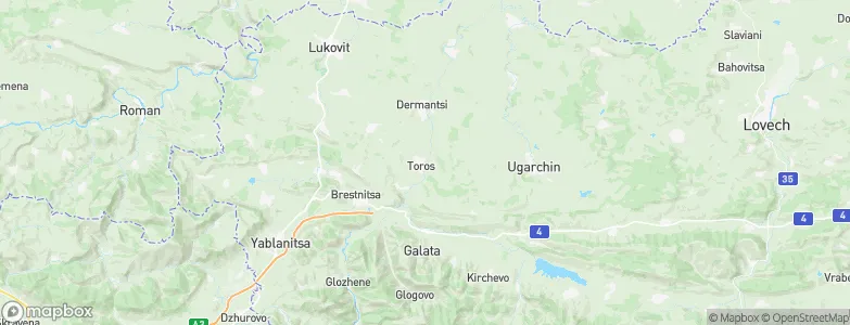 Toros, Bulgaria Map