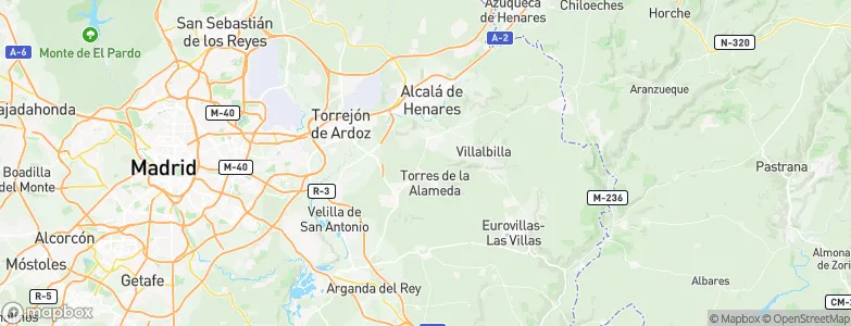 Torres de la Alameda, Spain Map