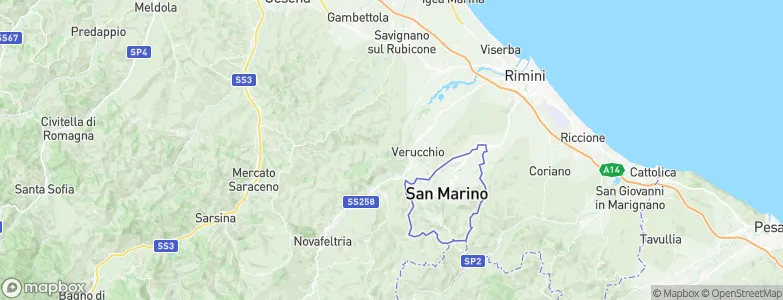 Torriana, Italy Map
