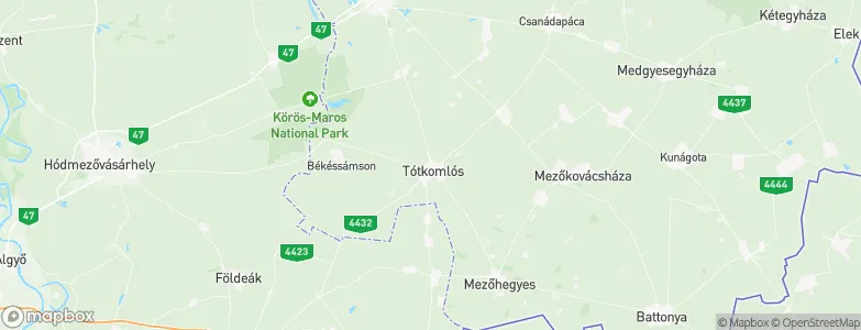 Tótkomlósi Tanyák, Hungary Map