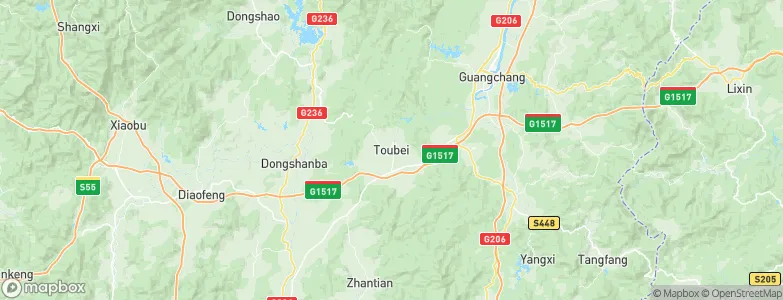 Toupi, China Map