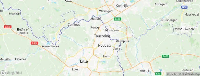 Tourcoing, France Map