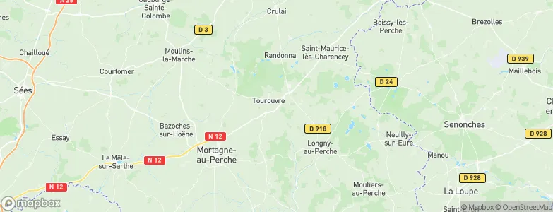 Tourouvre au Perche, France Map
