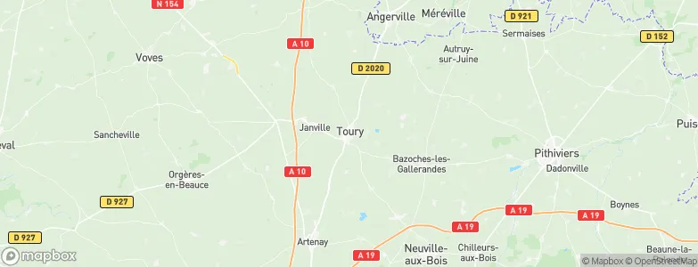 Toury, France Map