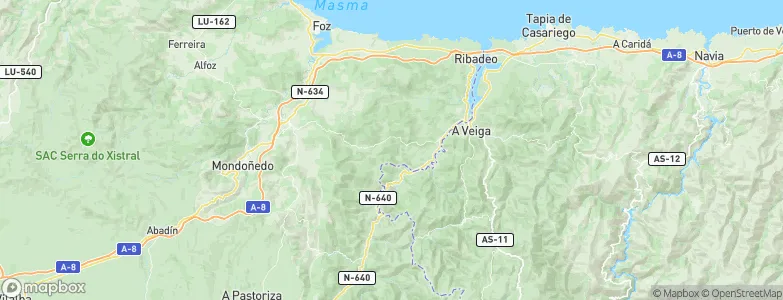 Trabada, Spain Map