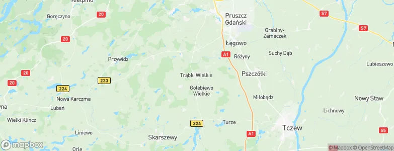 Trąbki Wielkie, Poland Map