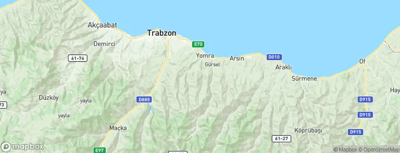 Trabzon Province, Turkey Map
