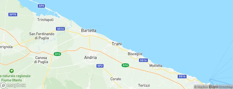 Trani, Italy Map