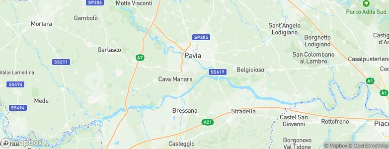 Travacò Siccomario, Italy Map