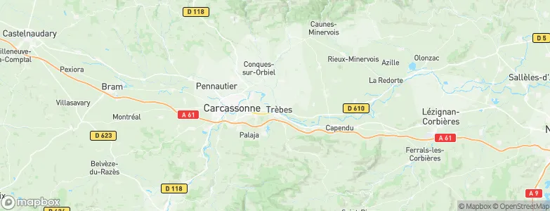 Trèbes, France Map