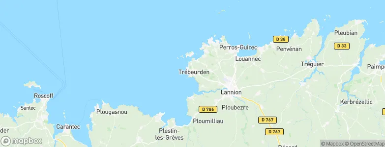 Trébeurden, France Map
