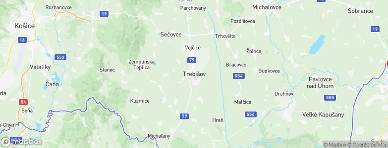Trebišov, Slovakia Map