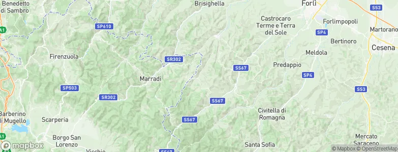 Tredozio, Italy Map