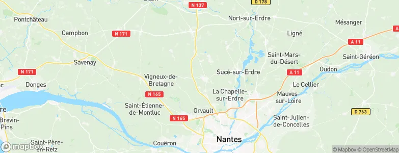 Treillières, France Map