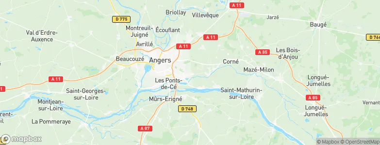 Trélazé, France Map