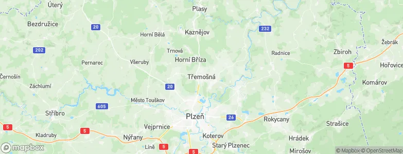 Třemošná, Czechia Map