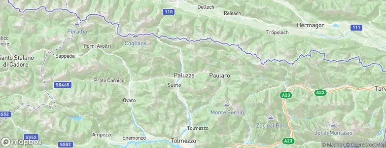 Treppo Carnico, Italy Map