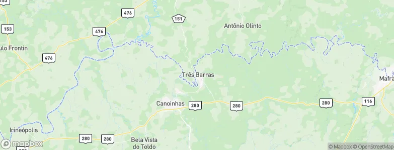 Três Barras, Brazil Map