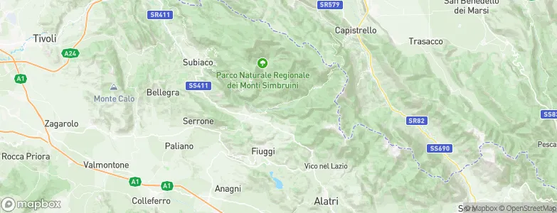 Trevi nel Lazio, Italy Map
