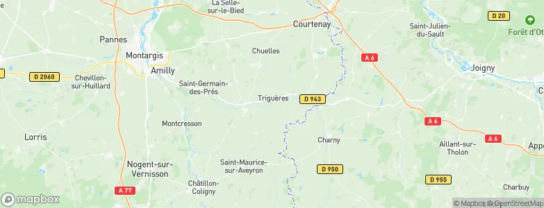 Triguères, France Map