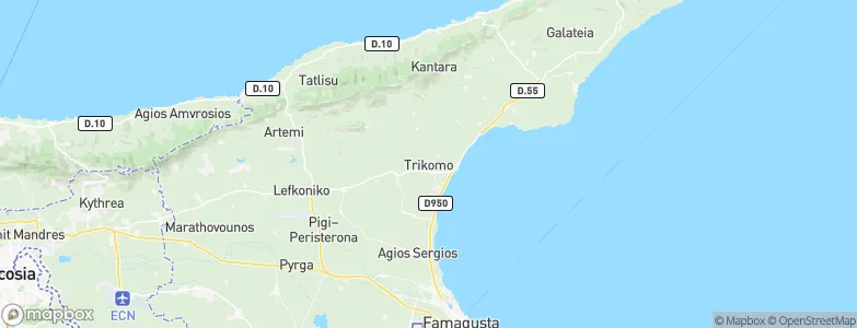 Tríkomo, Cyprus Map
