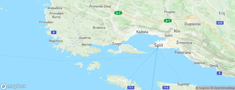 Trogir, Croatia Map
