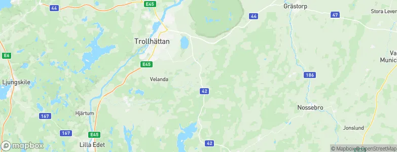 Trollhättan Municipality, Sweden Map