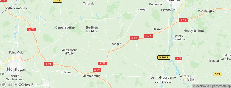 Tronget, France Map
