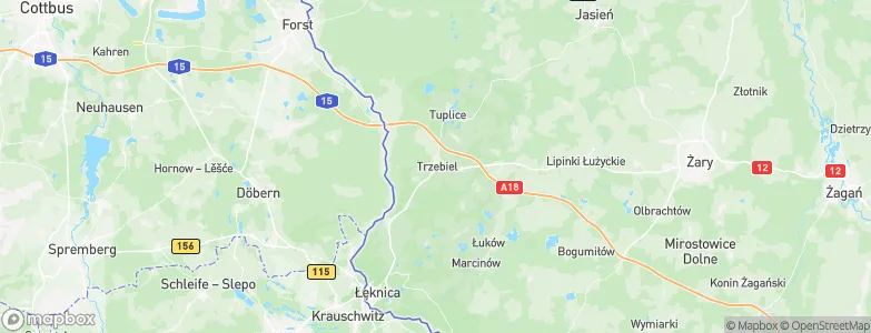 Trzebiel, Poland Map