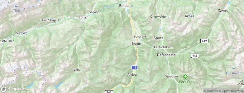 Tschappina, Switzerland Map