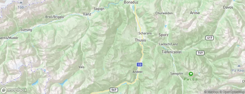 Tschappina, Switzerland Map