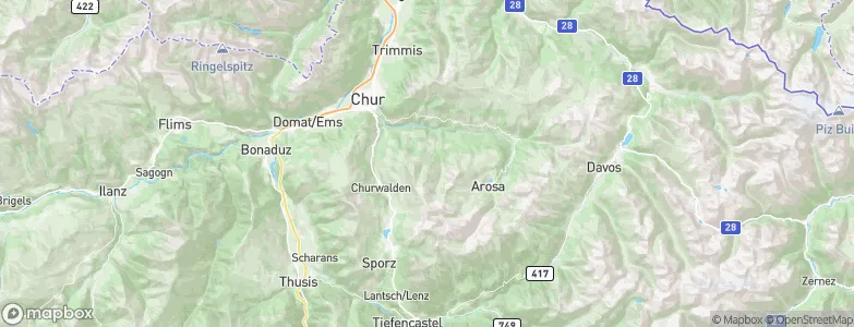 Tschiertschen-Praden, Switzerland Map