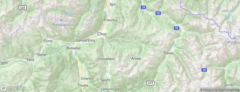 Tschiertschen, Switzerland Map