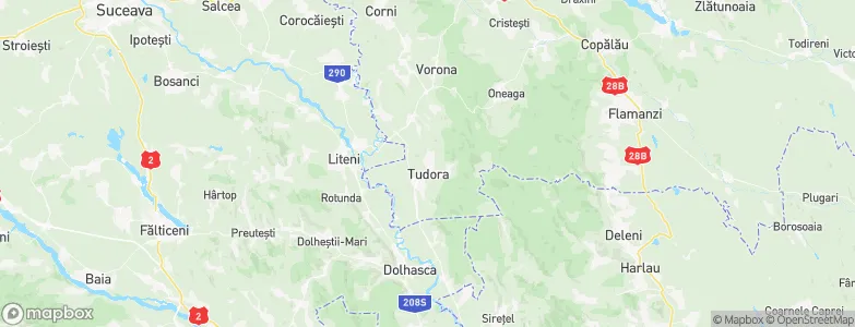 Tudora, Romania Map
