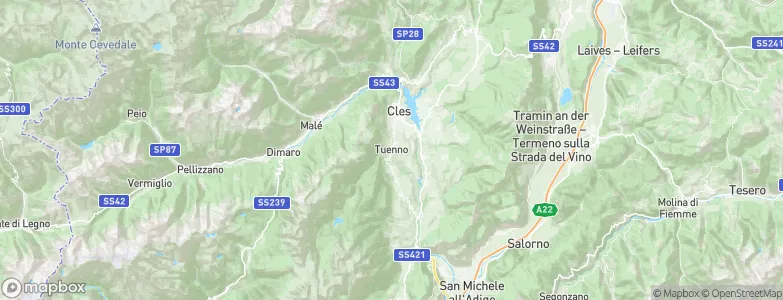 Tuenno, Italy Map